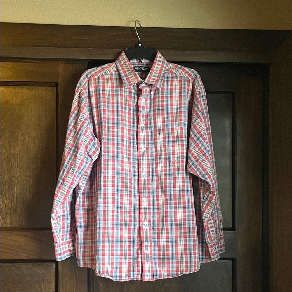 Roundtree & Yorke Red and Blue Checkered Shirt